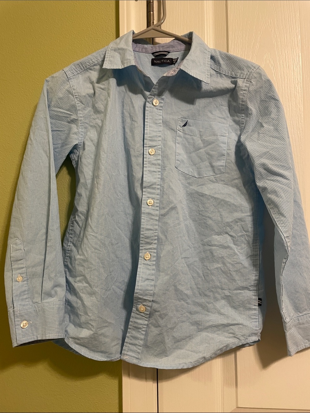 Nautica Boy’s Light Blue Micro-Striped Button-Down Shirt